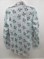 New Men’s Texson Blue Floral Long Sleeve Pearl Snap 14 X 32 Small V-65
