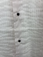 New Formal Mart White Long Sleeve Button Up English Shirt Large X-102