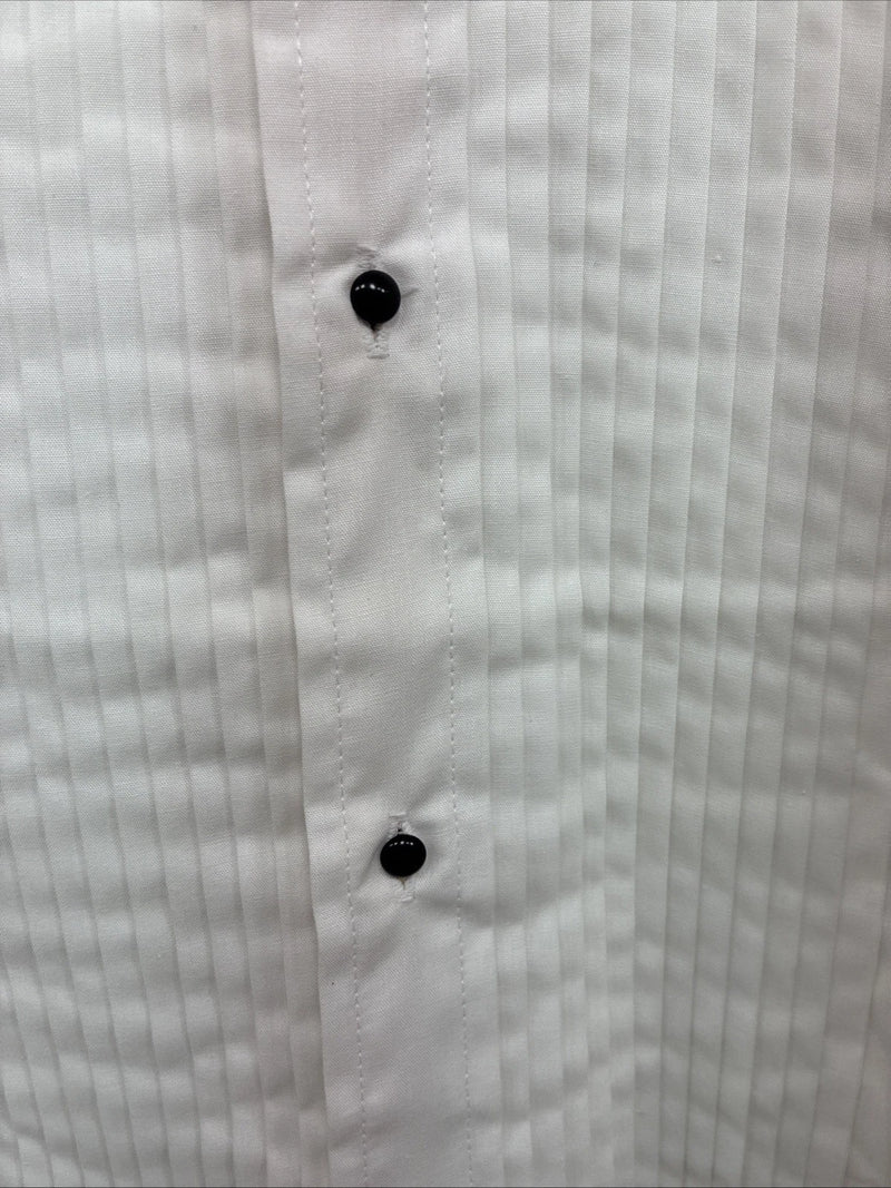 New Formal Mart White Long Sleeve Button Up English Shirt Large X-102