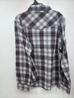 New Women’s Cumberland Purple Plaid Long Sleeve Pearl Snap Size 1X GG-10
