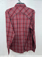 New Men’s ELY 1878 Red Plaid Long Sleeve Pearl Snap XL M-53