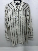 New Men’s White Floral White House Pearl Snap Long Sleeve Shirt. XXL G-67