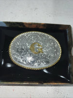 New Women’s Nocona Gold Silver “G” Belt Buckle. 37572-G A-115