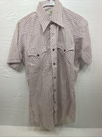 New Men’s Dickson Jenkins White Red Short Sleeve Button Up 14.5 Small B-128