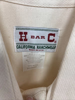 New Men’s H Bar C Yellow Simple Long Sleeve Pearl Snap Medium K-63