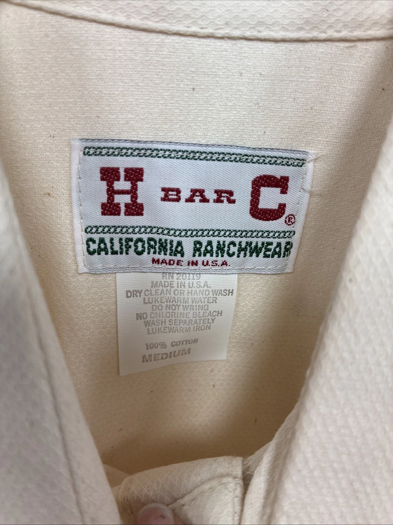 New Men’s H Bar C Yellow Simple Long Sleeve Pearl Snap Medium K-63