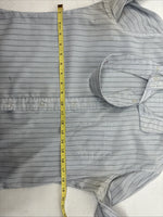 New Women’s Forego Blue Stripe Long Sleeve Button Up Size 36 LL-31