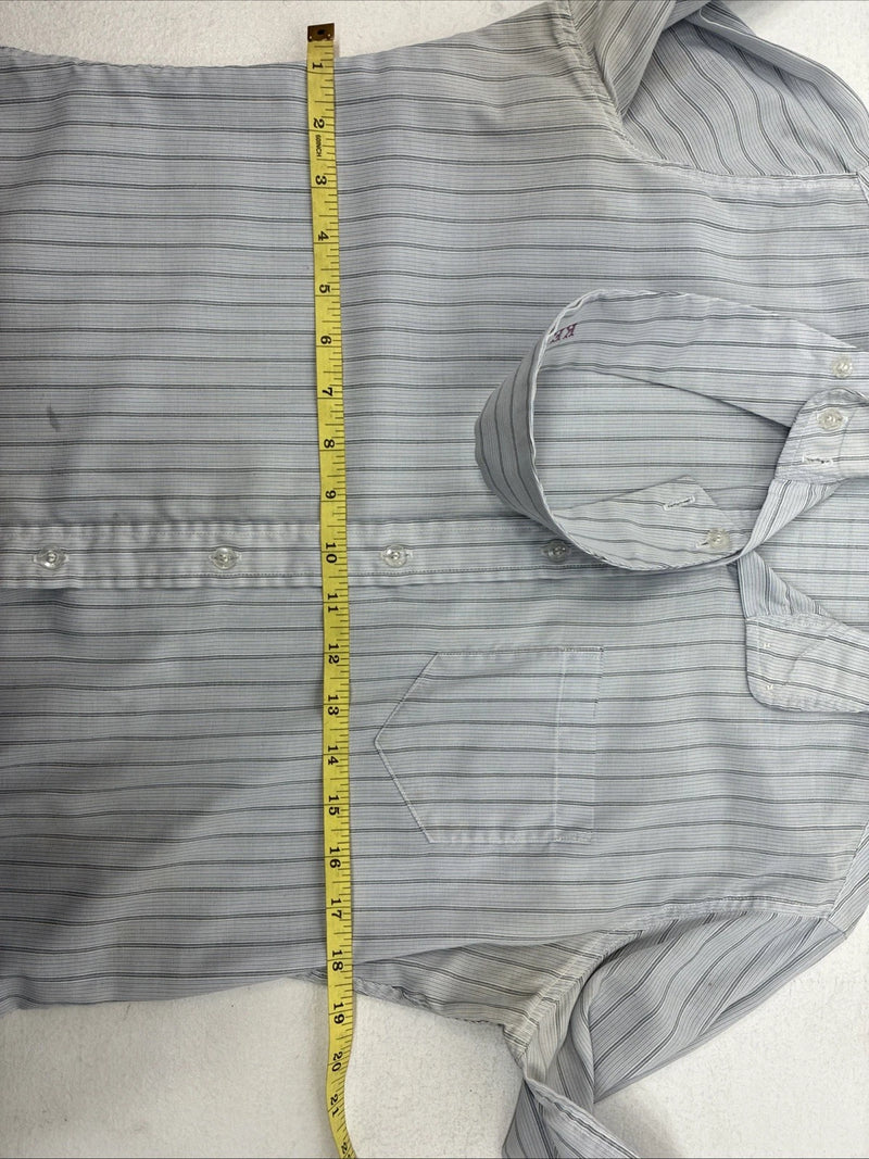 New Women’s Forego Blue Stripe Long Sleeve Button Up Size 36 LL-31
