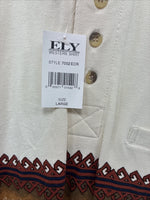 New Men’s Cumberland Brown Western Design Short Sleeve Polo Large M-23