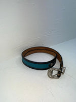 New Blue Genuine Leather 28” Belt JJ-12