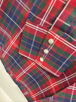 New Men’s ELY Plains Red Blue Plaid Long Sleeve Pearl Snap 16 Large Q-22