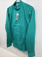 New Wayne Scott Teal Long Sleeve Button Up English Shirt Small X-83