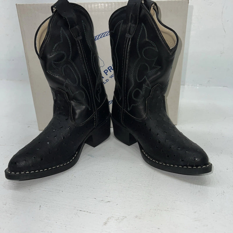 New Children’s Black A Jama Product Cowboy Boots. 11 D. 24-73