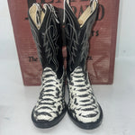 New Children’s Black And White Texas Brand Cowboy Boots. C104 10.5 10 1/2. 24-52