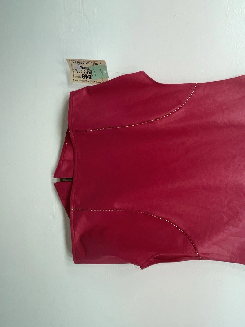 New Women’s Pink 1849 Cut Off Zip Up Vest S #77372 3B-64