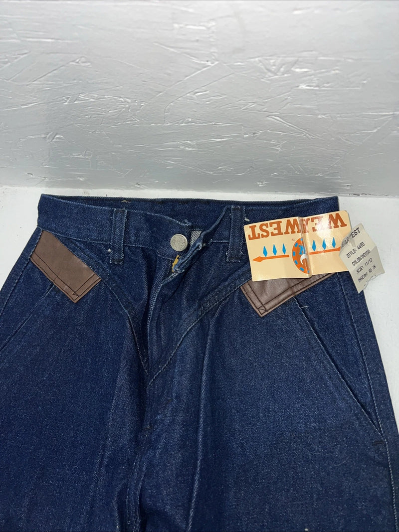 New Women’s Wearwest No Back Pockets Denim Jeans. 11/12x36 L-14