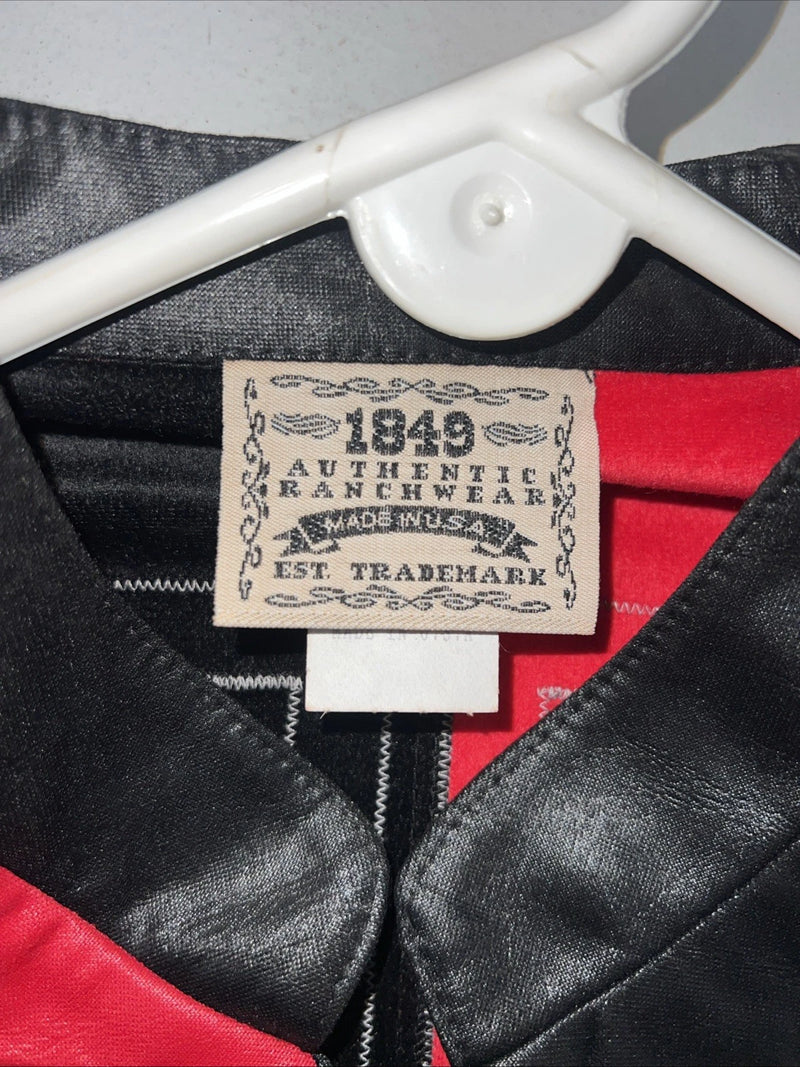 New Women’s Black Red 1849 Authentic Ranchwear Western Show Jacket Large UU-45