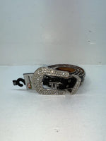 New Black Genuine Leather Nocona Silver Bling Cross XL Belt #N1330999 Z-79