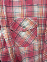 New Women’s Cumberland Pink Plaid Long Sleeve Pearl Snap Medium KK-109