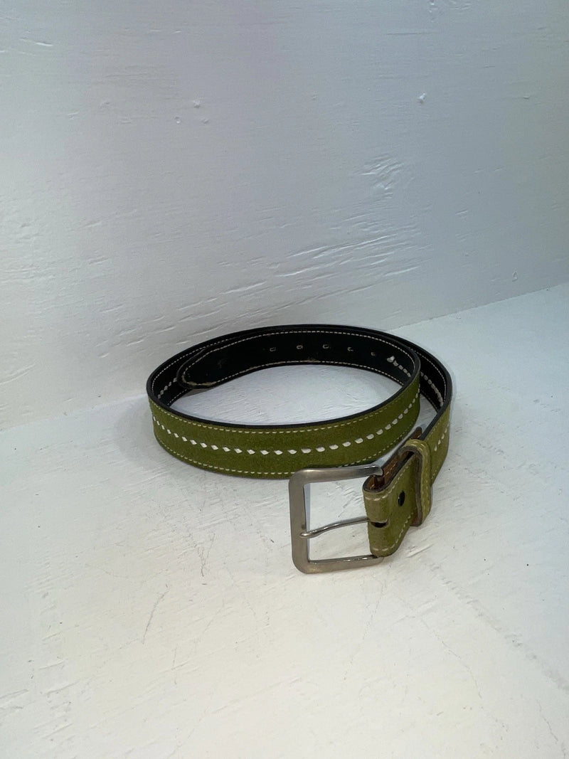 New Green Genuine Leather Weaved 38” Belt #927 JJ-71