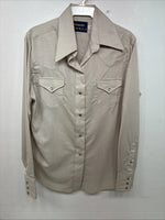 New Women’s Panhandle Slim Tan Long Sleeve Pearl Snap 16 GG-53