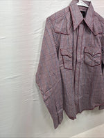 New Teens Champion Western Red Design Long Sleeve Pearl Snap Size 16 CC-105
