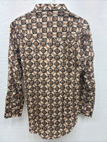 New Men’s Denver Westerns Brown Long Sleeve Pearl Snap 15 X 32 Medoum K-84