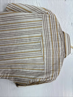 New Men’s Dee-Cee Tan Yellow Stripe Design Short Sleeve Pearl Snap Small O-80