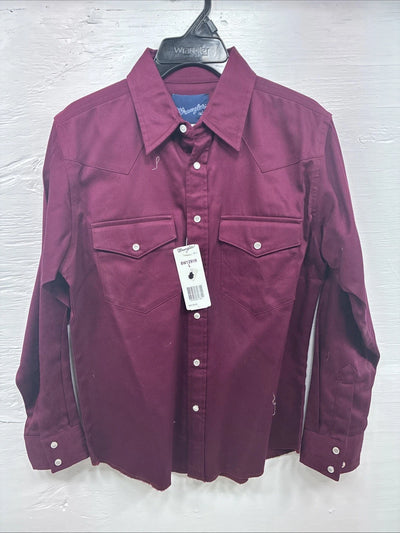 New Kids Wrangler Purple Long Sleeve Pearl Snap Large DD-32