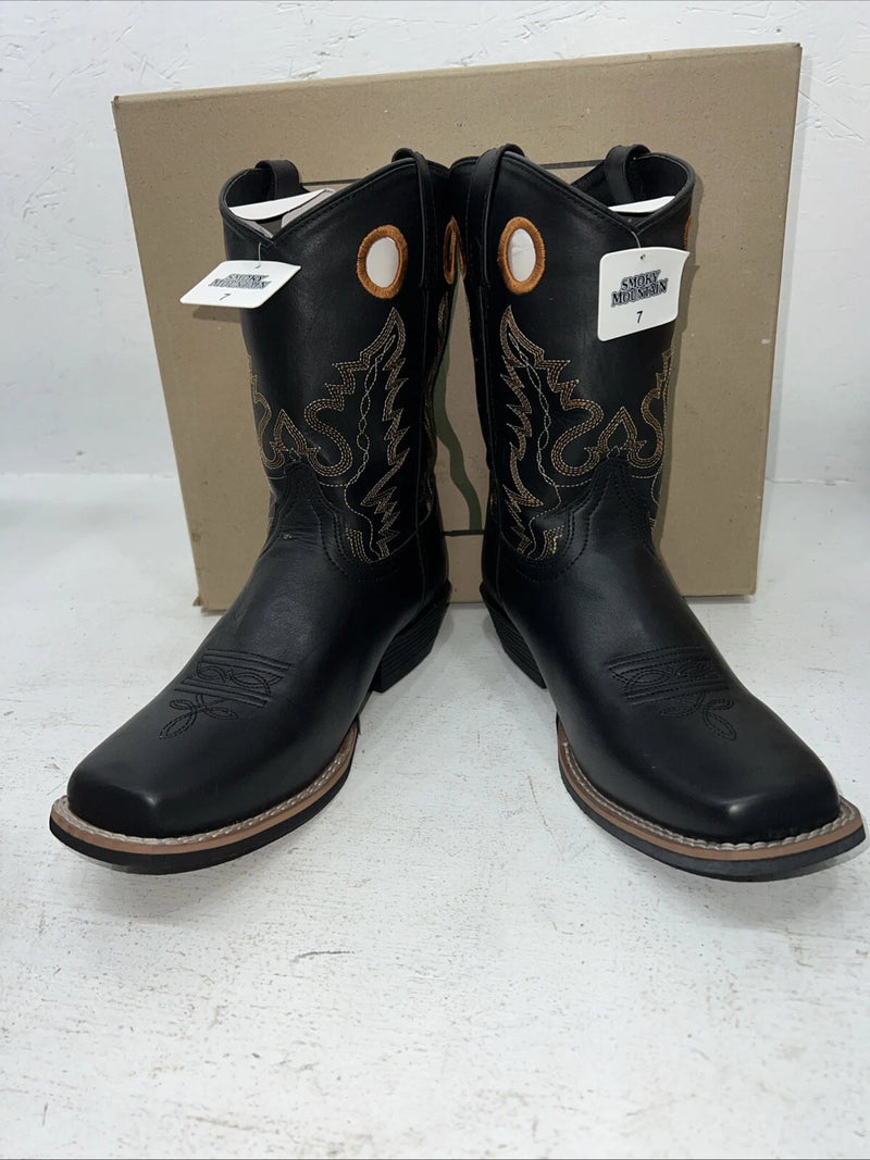 New Women’s Black Smoky Mountain Cowboy Boots. 3242 Y 7 M. 18-52