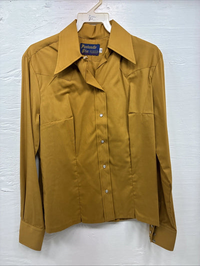 New Kids Panhandle Slim Yellow Long Sleeve Pearl Snap Large CC-75
