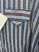 New Men’s RocketMount multicolor Stripe Long Sleeve Pearl Snap XL M-61