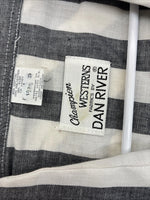New Men’s Champion Western Grey White Strip Long Sleeve Pearl Snap 3XL E-53