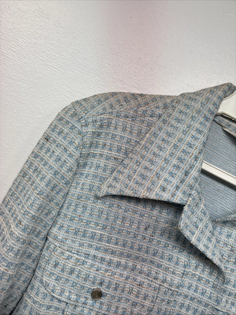 New Women’s Lee Blue Design Long Sleeve Button Up Jacket Size 13 KK-43