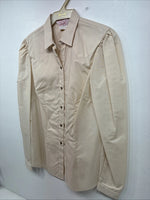 New Women’s H Bar C Tan Long Sleeve Pearl Snap Size 34 II-85