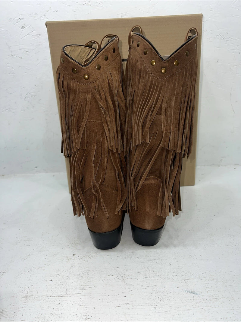 New Women’s Brown Fringe Smoky Mountain Cowboy Boots. 6566 M 6. 20-133