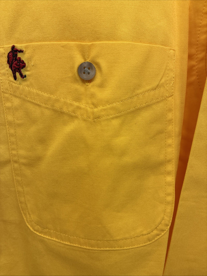 New Men’s Wrangler PBR Yellow Long Sleeve Button Up Medium K-44
