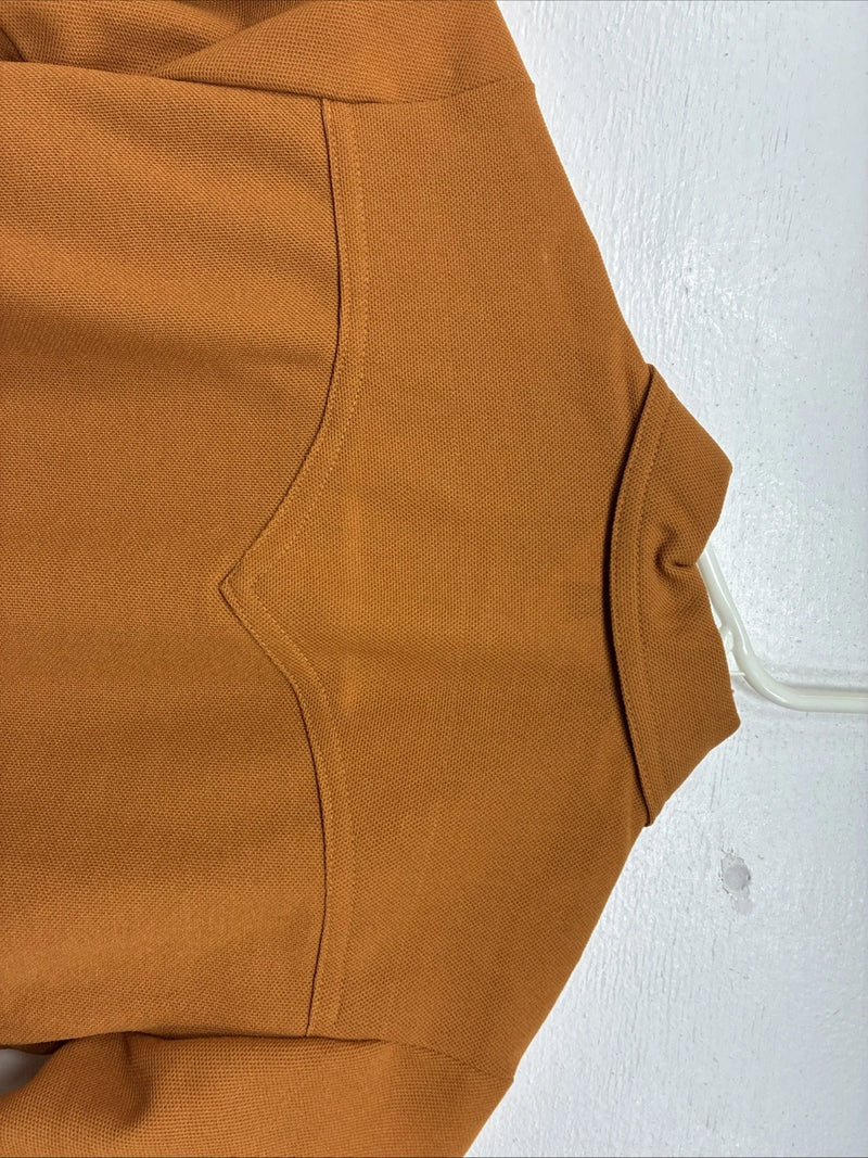 New Women’s Lady Western Orange Long Sleeve Button Up Size 8 TT-112
