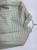New Women’s Texas Togs Green Stripe Long Sleeve Zip Up Show Shirt Size 32 3B-4