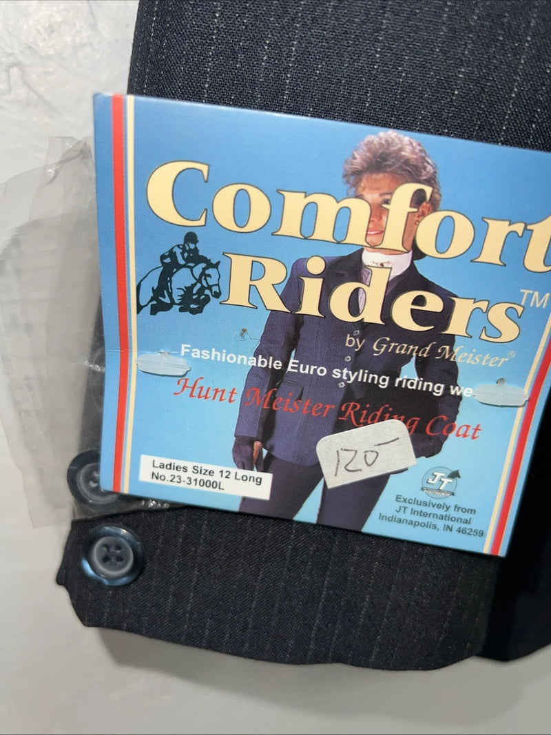 New Women’s Comfort Riders Blue Hunt Meister Riding Coat 12 Long JJ-603