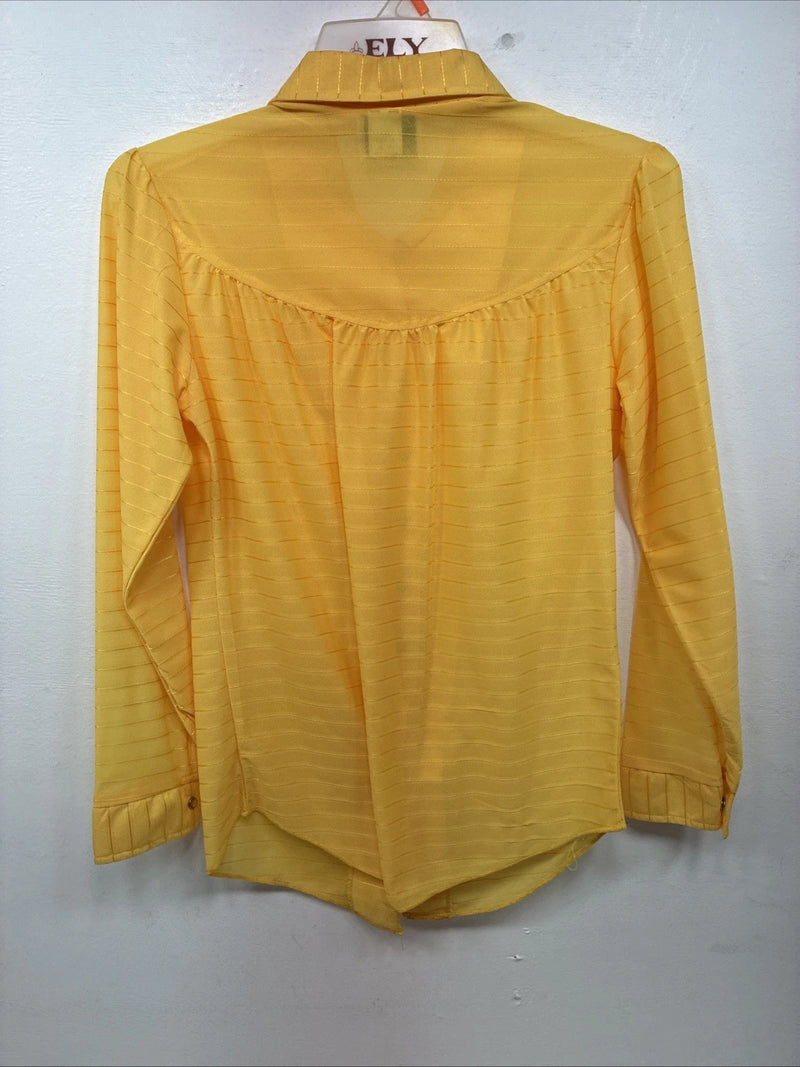 New Womens Dickson Jenkins Yellow Long Sleeve Pearl Snap Medium LL-108