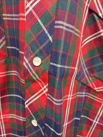 New Men’s ELY Plains Red Plaid Long Sleeve Pearl Snap 16  X 34 Large M-34