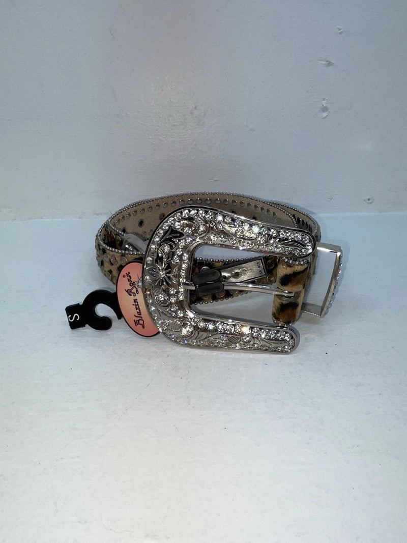 New Leopard Print Genuine Leather Blazin Roxx Bling S Belt #N1330999 Z-51