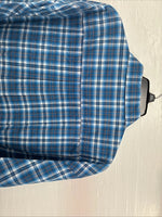 New Men’s ELY Cattleman Blue Plaid Long sleeve Button Up 2XL M-49 