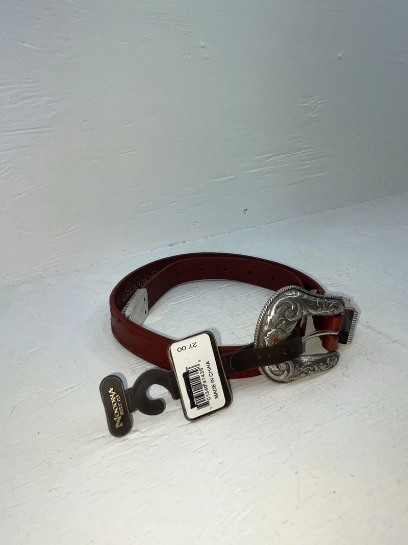 New Red Genuine Leather Nocona Stitched 28” Belt #N3418004 NN-42