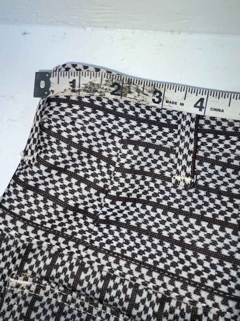 New Vintage Black And White Checkered Panhandle Slim Polyester Pants #8042 SS-71