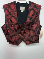 New Women’s 1849 Authentic Ranchwear Red Western Show Vest Large WW-72