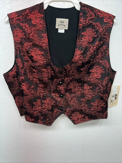 New Women’s 1849 Authentic Ranchwear Red Western Show Vest Large WW-72
