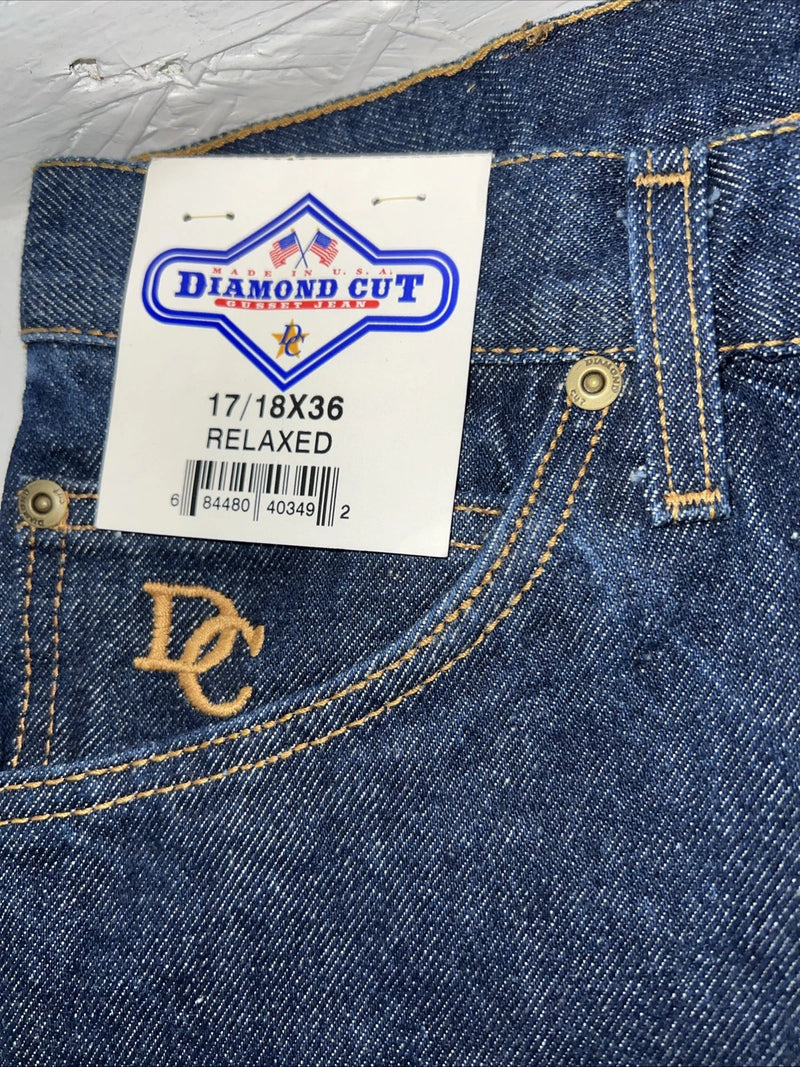 New Women Diamond Cut No Back Pockets Gusset Denim Jeans. 17/18x36 J-14