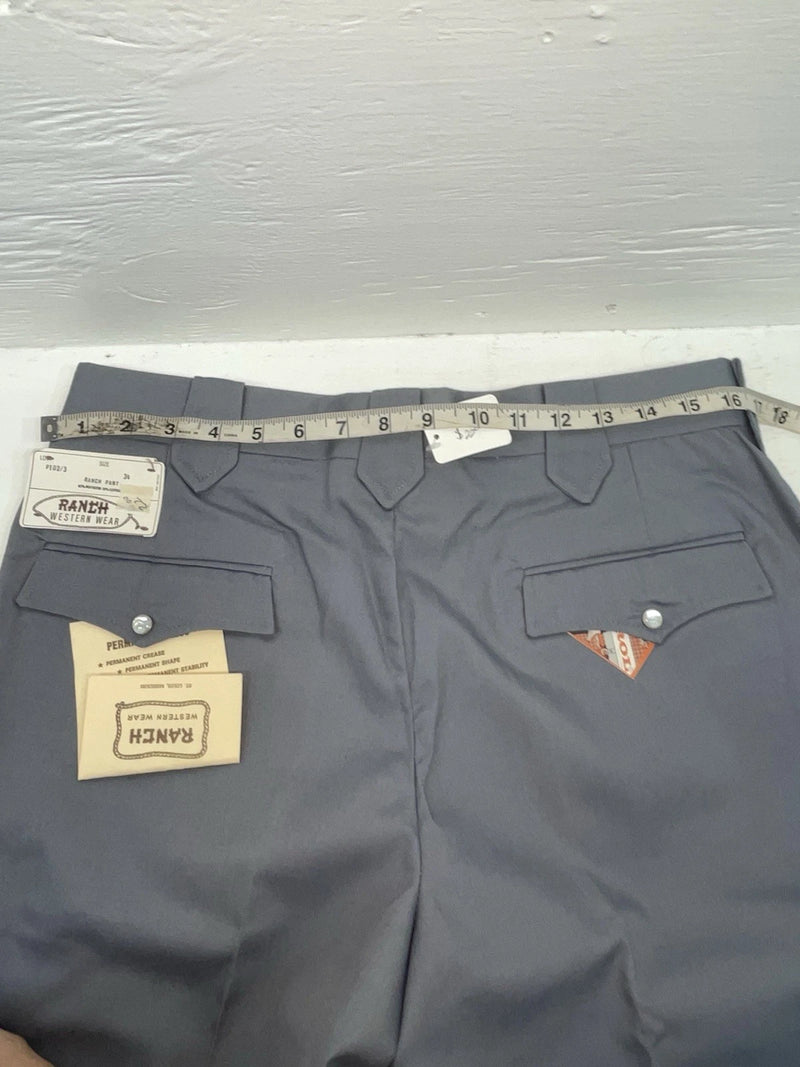 New Vintage Blue Ranch Polyester Pants #P1023 SS-32